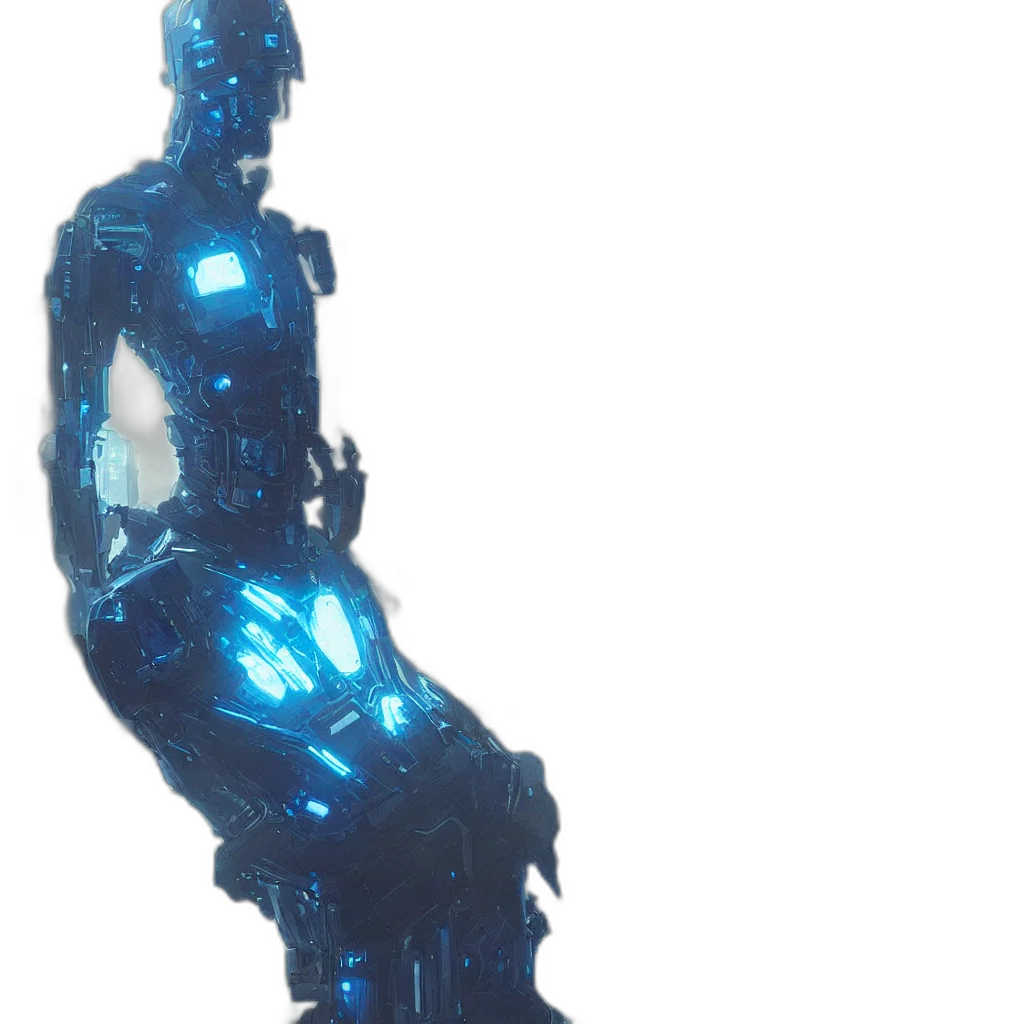 robot, dress, staff, weapon transparent PNG cut-out