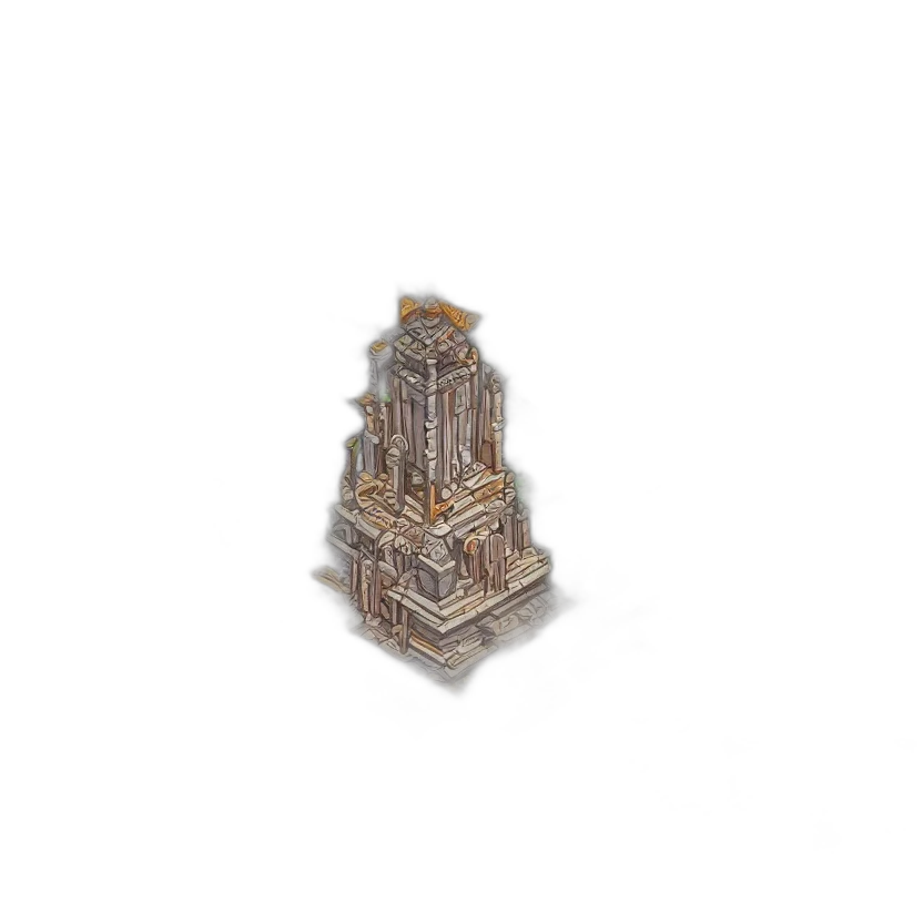 building, jewelry, crown, furniture, 3d render, pixel art, concept art, photorealistic transparent PNG cut-out