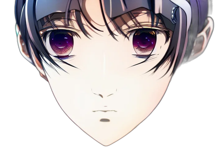 face, mask, creature, robot, anime, pixel art, vaporwave, photorealistic transparent PNG cut-out