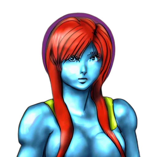 face, hair, fantasy art, pixel art, concept art, 3d render, blue, colorful transparent PNG cut-out