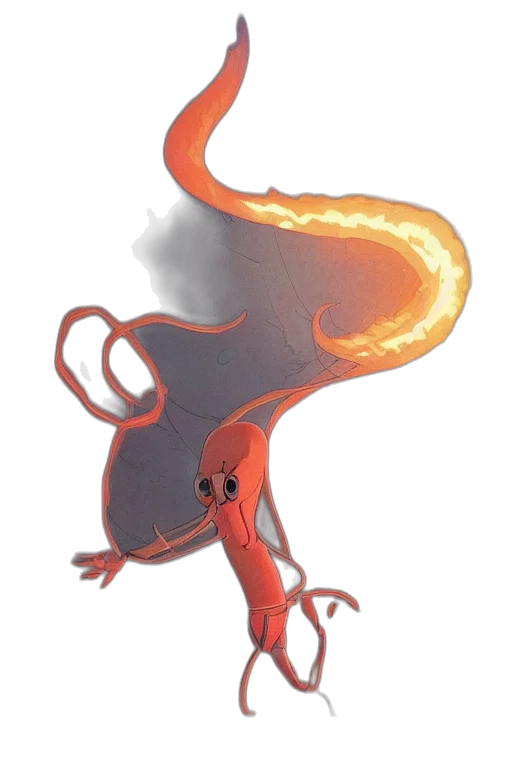 dragon, creature, hair, animal, concept art, comic book art, fantasy art, watercolor transparent PNG cut-out