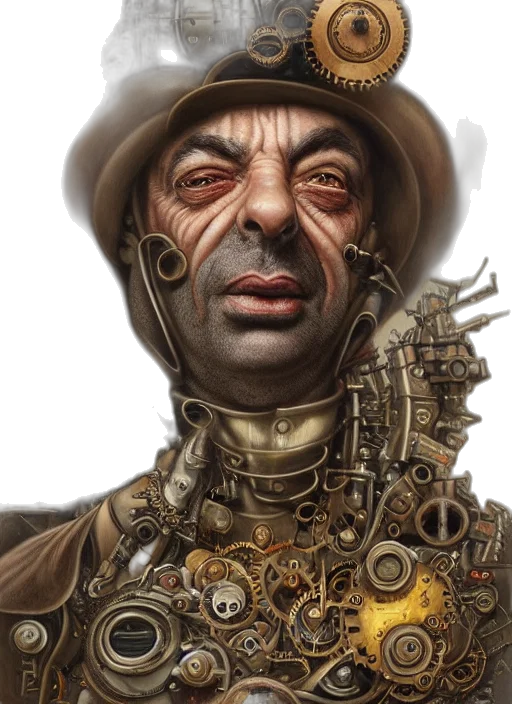 face, robot, staff, hat transparent PNG cut-out