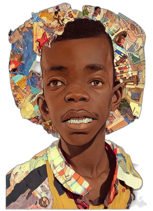 face, mask, comic book art, photorealistic, concept art, cartoon, colourful, upper transparent PNG cut-out