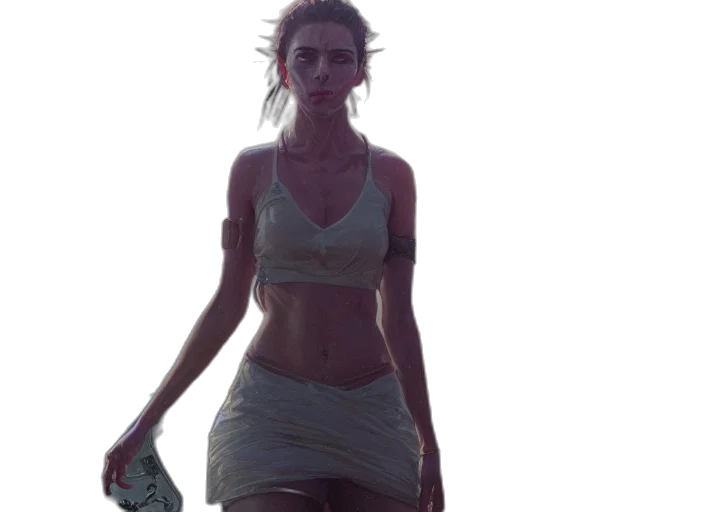 dress, staff, creature, weapon transparent PNG cut-out
