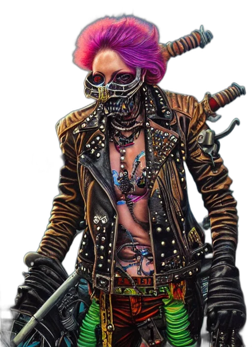 jacket, weapon, jewelry, cyberpunk transparent PNG cut-out