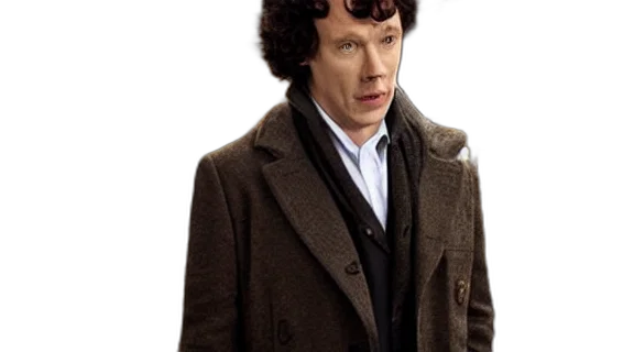 hat, mask, jacket, creature, concept art, photorealistic, scene, sherlock transparent PNG cut-out