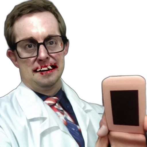 staff, face, creature, zombie, outbreak, laboratory, scientist, selfie transparent PNG cut-out