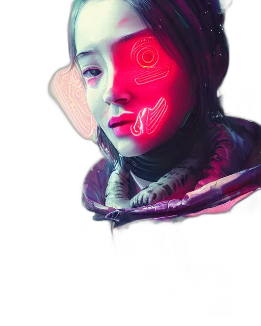 robot, face, mask, jacket transparent PNG cut-out
