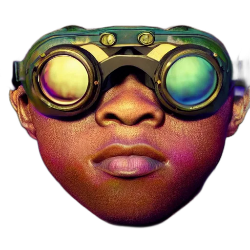 face, mask, robot, creature, 3d render, concept art, photorealistic, cartoon transparent PNG cut-out