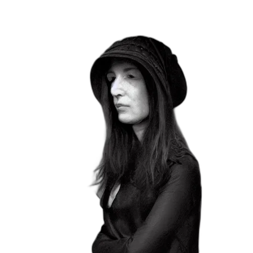 hat, jacket, staff, face, photorealistic, portrait, woman, lisa transparent PNG cut-out
