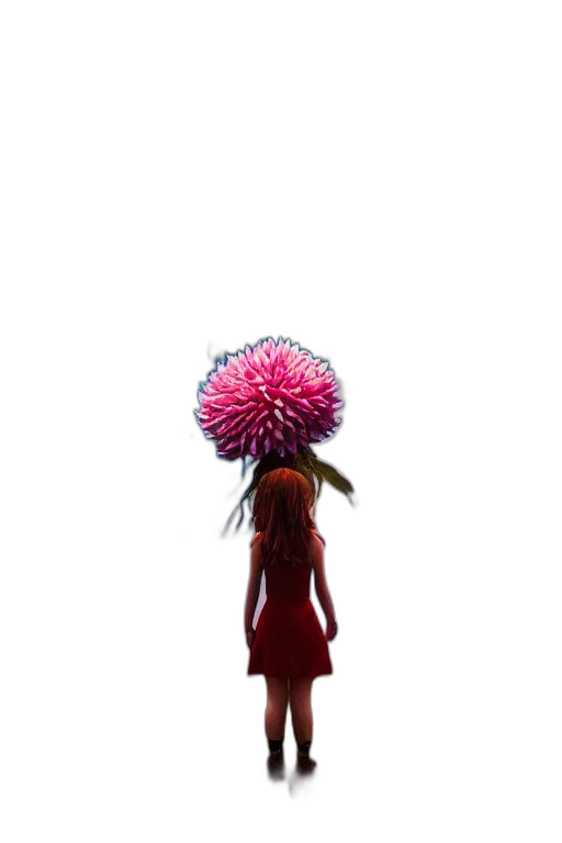 flower, umbrella, hair, hat, 3d render, concept art, photorealistic, pixel art transparent PNG cut-out