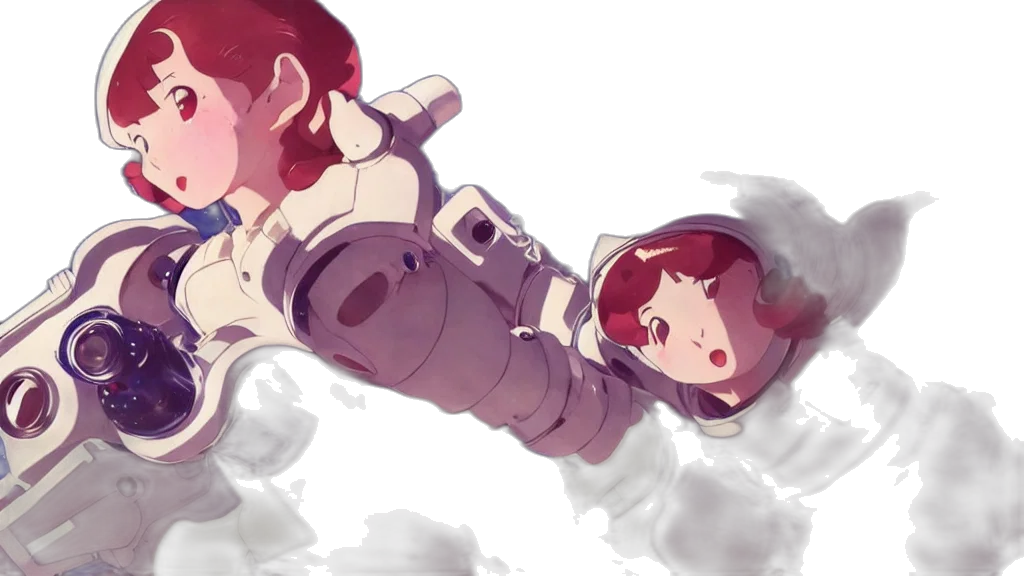robot, concept art, anime, watercolor transparent PNG cut-out