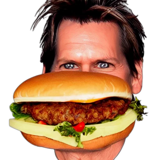 food, face, animal, creature, photorealistic, 3d render, kevin, bacon transparent PNG cut-out