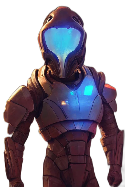 robot, mask, jacket, weapon transparent PNG cut-out
