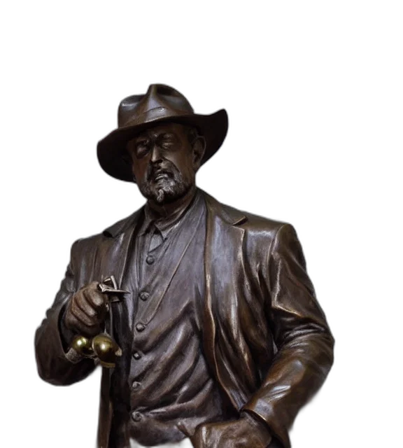 hat, jacket, staff, face, photorealistic, 3d render, concept art, oil painting transparent PNG cut-out