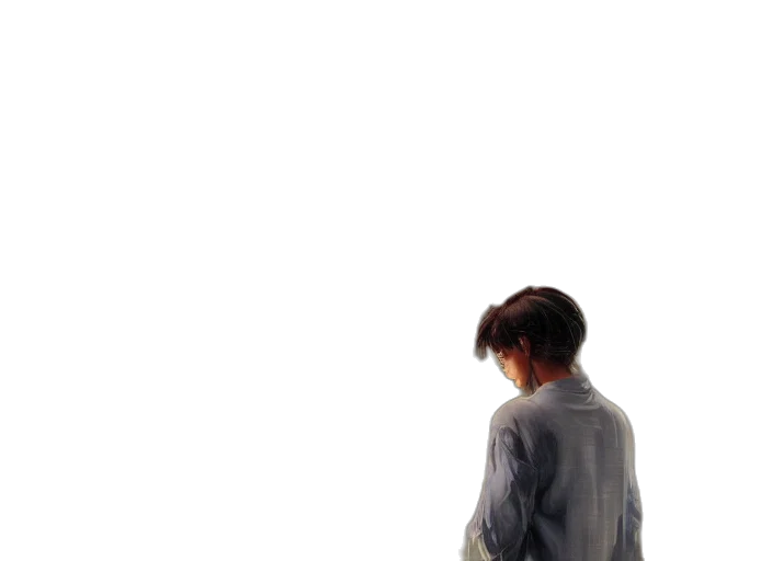jacket, staff, robot, hair transparent PNG cut-out