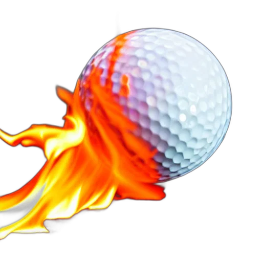 3d render, concept art, fire, golf transparent PNG cut-out