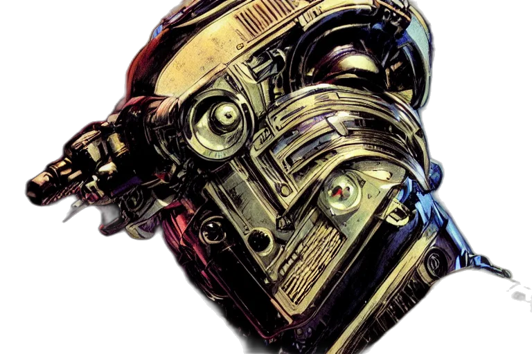 robot, mask, face, weapon transparent PNG cut-out