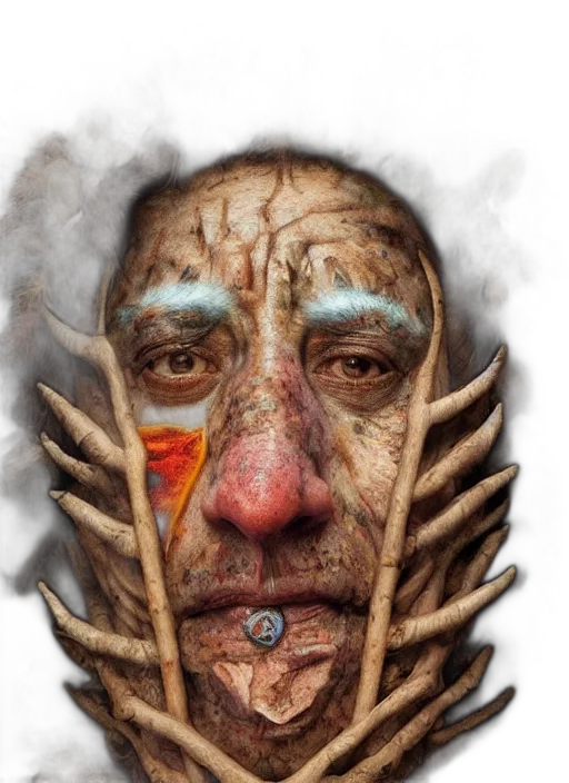 face, mask, creature, photorealistic transparent PNG cut-out
