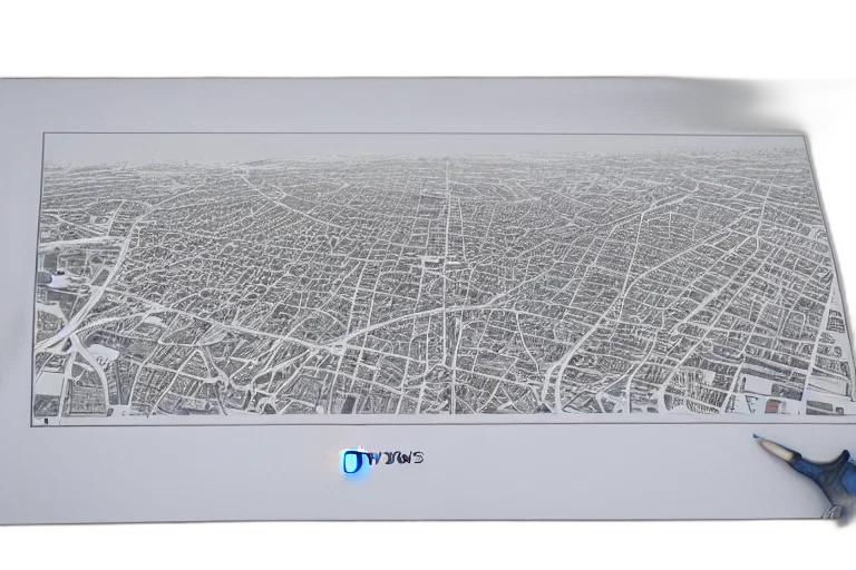 3d render, paris, landscape, drawn transparent PNG cut-out