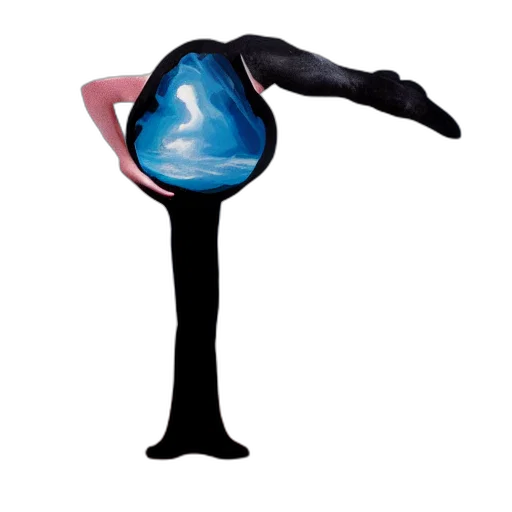 umbrella, staff, shoes, mask, vaporwave, concept art, 3d render, underwater transparent PNG cut-out