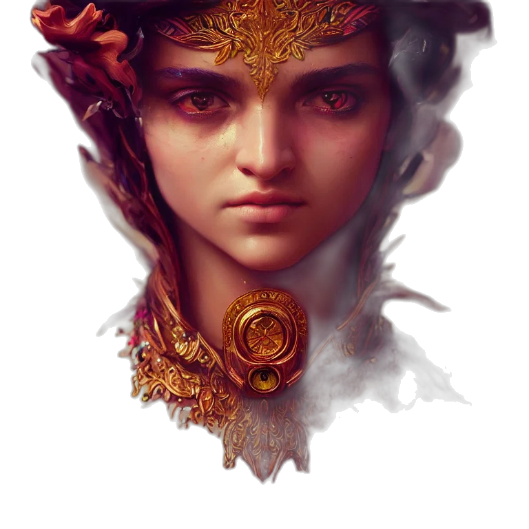 face, crown, mask, jewelry, fantasy art, concept art, photorealistic, watercolor transparent PNG cut-out