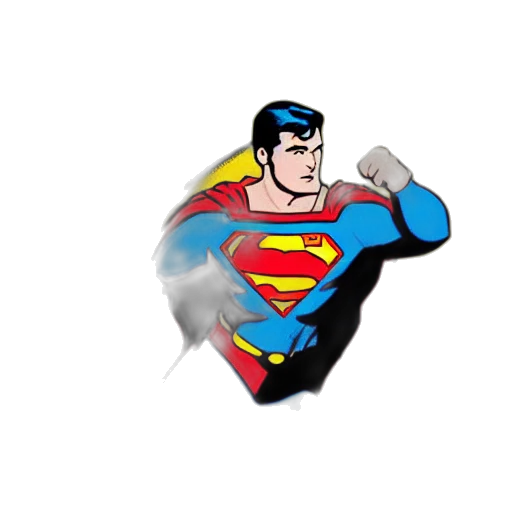 comic book art, cartoon, pixel art, concept art, superman, goes, goldfinger, concert transparent PNG cut-out