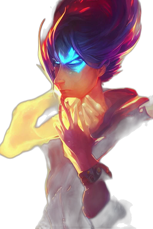mask, dragon, face, fantasy art, concept art, anime, watercolor, neon lights transparent PNG cut-out
