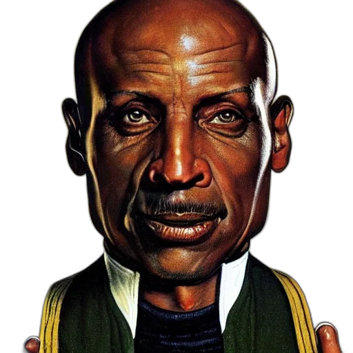 face, photorealistic, concept art, comic book art, oil painting, commander, sisko, norman transparent PNG cut-out