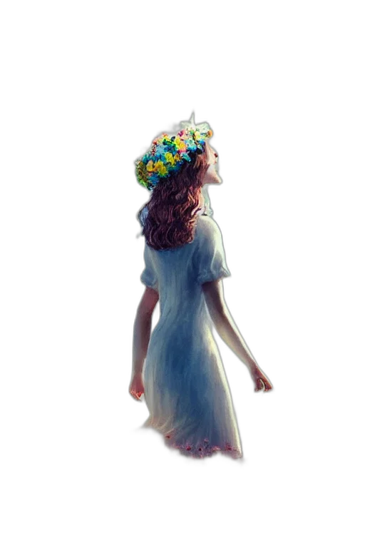 dress, crown, hat, hair, concept art, fantasy art, photorealistic, watercolor transparent PNG cut-out