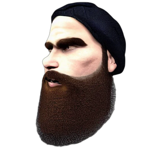 face, hat, mask, hair, 3d render, photorealistic, pixel art, concept art transparent PNG cut-out