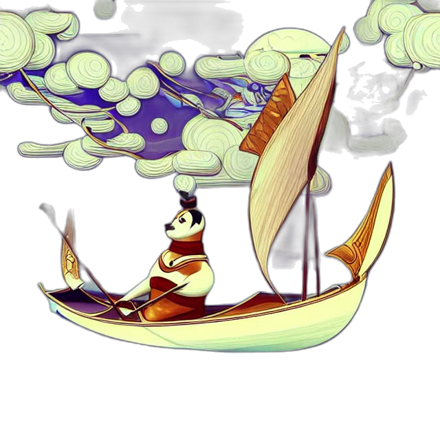 dragon, staff, umbrella, concept art, fantasy art, pixel art, cartoon, underwater transparent PNG cut-out