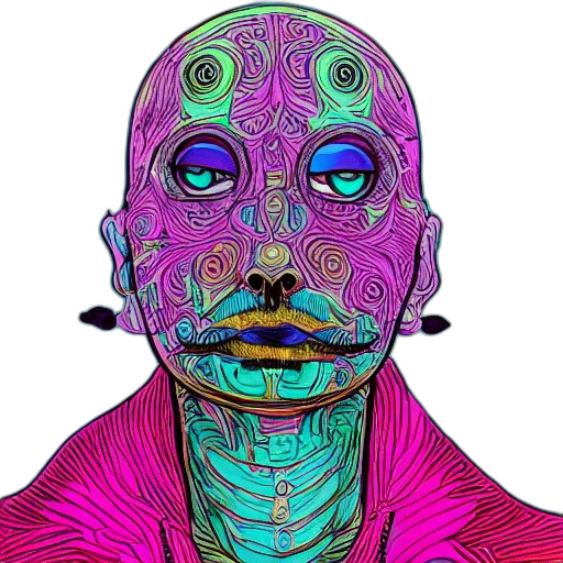 mask, face, robot, creature, cyberpunk, comic book art, fantasy art, concept art transparent PNG cut-out