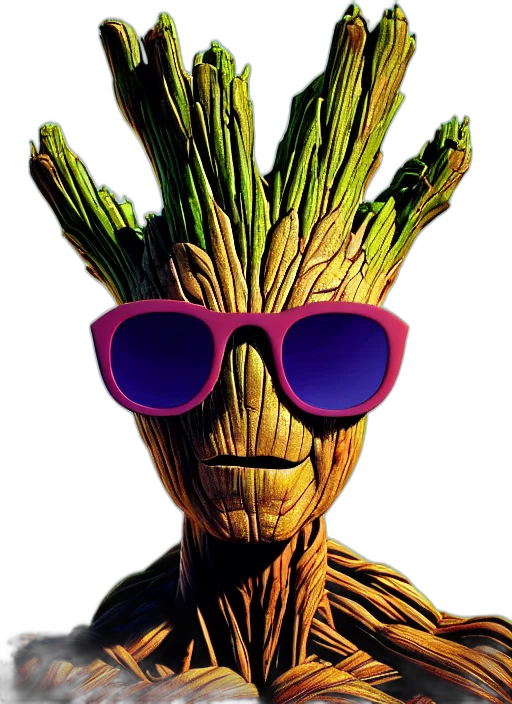 mask, creature, tree, staff transparent PNG cut-out