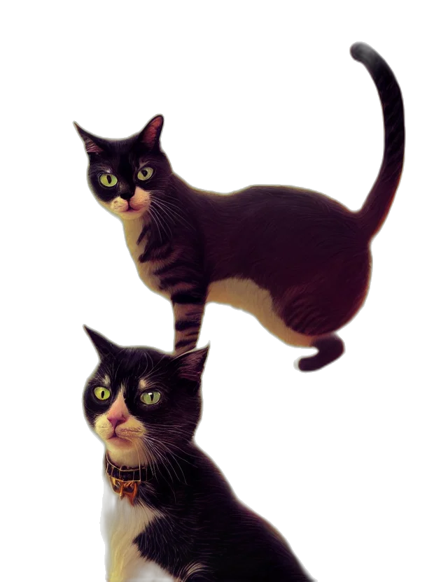 animal, photorealistic, concept art, 3d render, oil painting, conceptual, portrait, cat transparent PNG cut-out