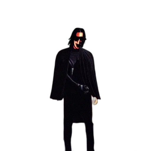 jacket, mask, staff, creature transparent PNG cut-out