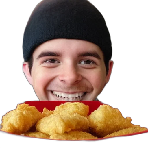 food, face, creature, hat, photorealistic, happiest, man, alive transparent PNG cut-out