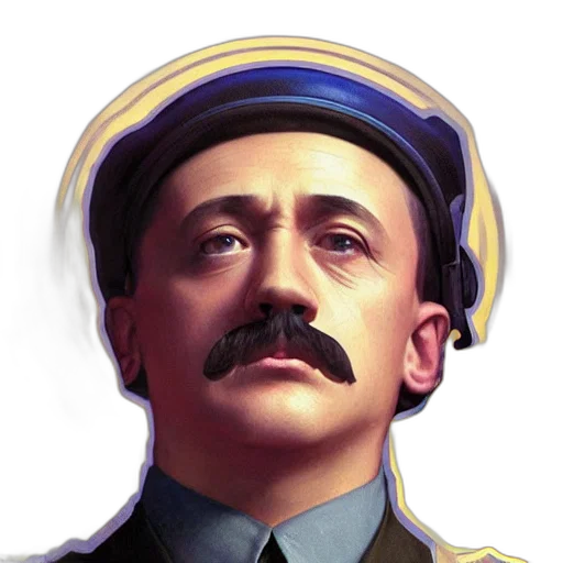face, staff, hat, photorealistic transparent PNG cut-out