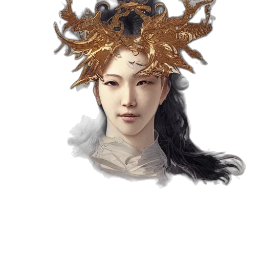 crown, mask, face, dragon, fantasy art, concept art, photorealistic, oil painting transparent PNG cut-out