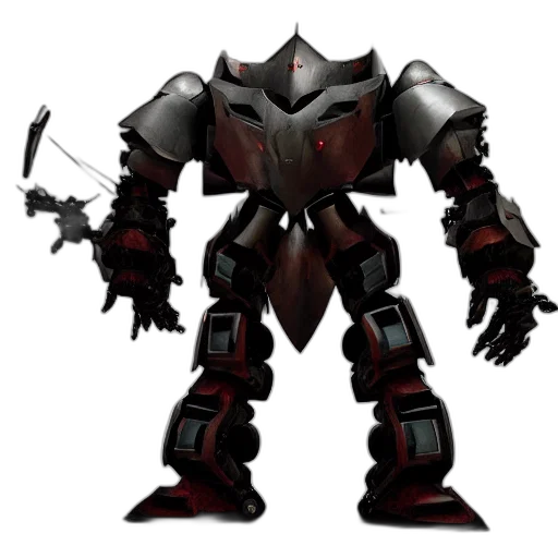 robot, weapon, concept art, 3d render, pixel art, fantasy art, heavy, armored transparent PNG cut-out