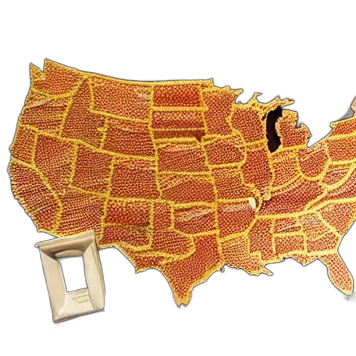 map, united, states, made, out, sushi, table, next transparent PNG cut-out