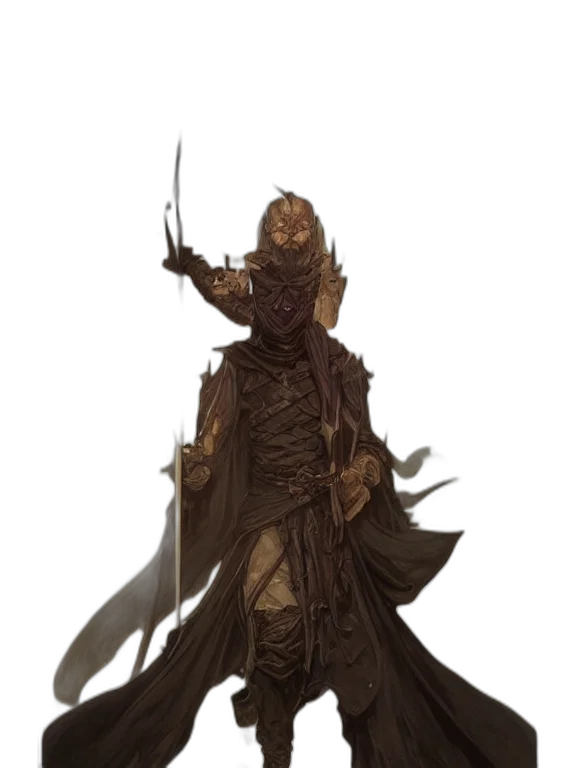 staff, mask, sword, weapon, concept art, fantasy art, comic book art, pixel art transparent PNG cut-out