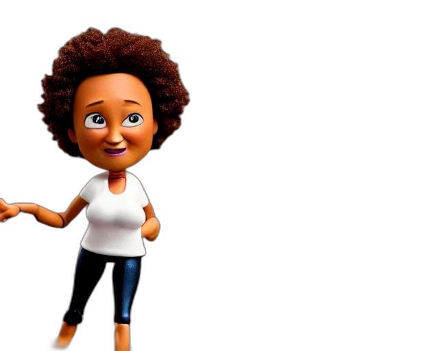 3d render, cartoon, concept art, photorealistic, wanda, sykes, figurine, pixar transparent PNG cut-out