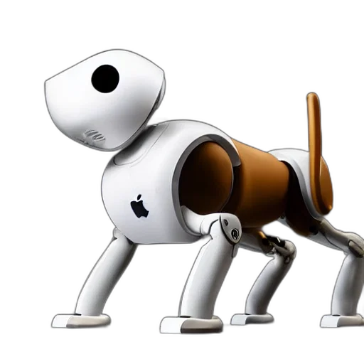 robot, 3d render, concept art, apple, idog, dog, concept, studio transparent PNG cut-out