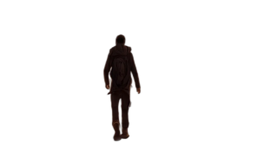 jacket, staff, robot, 3d render, concept art, photorealistic, pixel art, fog transparent PNG cut-out