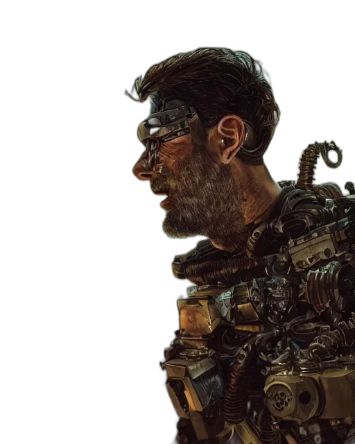 face, weapon, robot, concept art transparent PNG cut-out