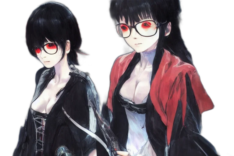 anime, concept art, cyberpunk, fantasy art, red, monochrome, dark, concept transparent PNG cut-out