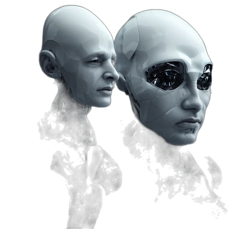 mask, face, robot, concept art, 3d render, photorealistic, cyberpunk, outer space transparent PNG cut-out