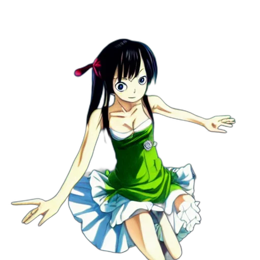 dress, staff, flower, anime, cartoon, concept art, pixel art, underwater transparent PNG cut-out