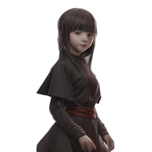 staff, dress, face, fantasy art transparent PNG cut-out